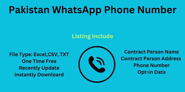 Pakistan WhatsApp Phone Number Data