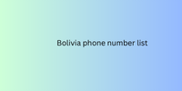 Bolivia phone number list