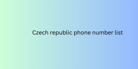 Czech republic phone number list