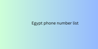 Egypt phone number list