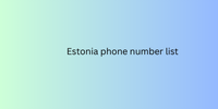 Estonia phone number list