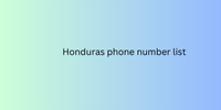 Honduras phone number list