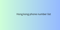 Hong kong phone number list